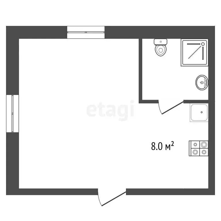 Квартира-студия: Гурзуф, Гурзуфское шоссе, 3Д (24 м) - Фото 1