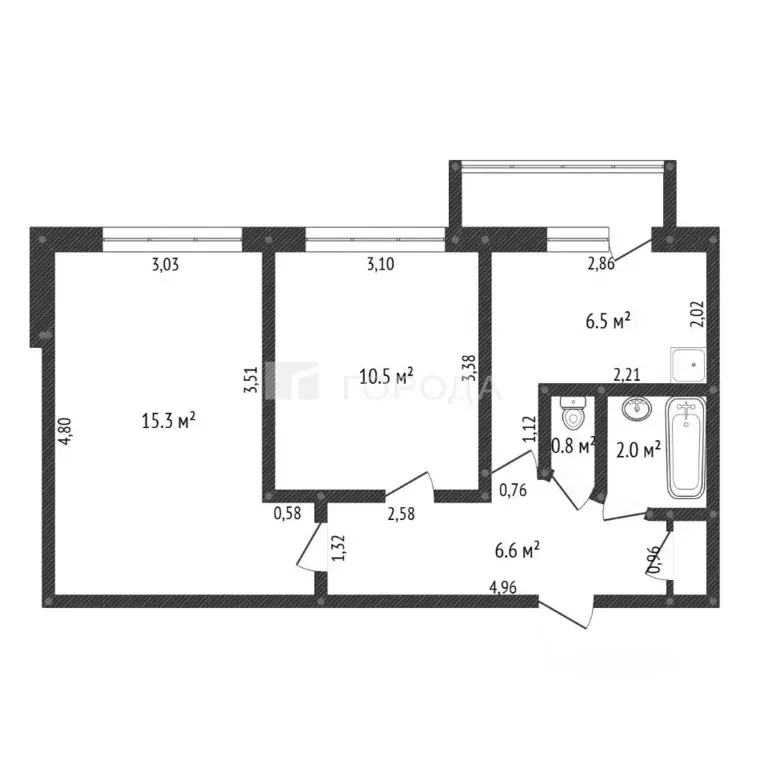 2-к кв. Алтайский край, Барнаул ул. Панфиловцев, 3 (43.0 м) - Фото 2