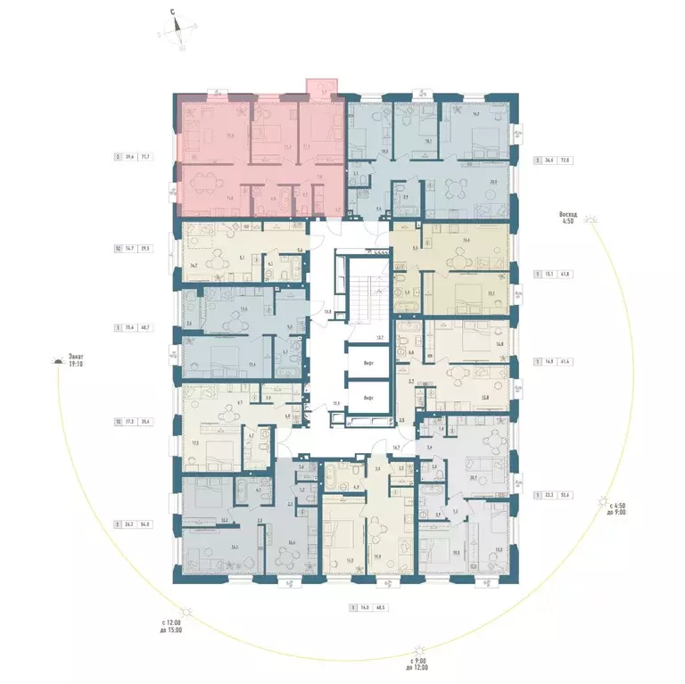 3-к кв. Башкортостан, Уфа Родина Парк жилой комплекс (71.7 м) - Фото 2
