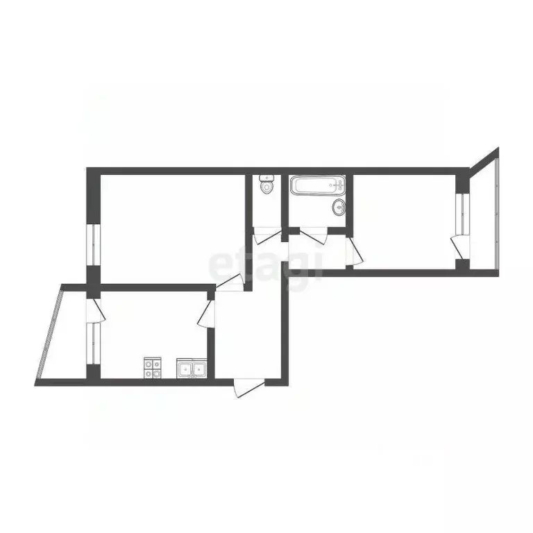 2-к кв. Ханты-Мансийский АО, Сургут ул. Чехова, 5 (56.5 м) - Фото 2