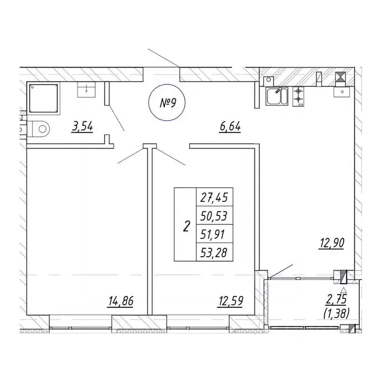 2-к кв. Калининградская область, Зеленоградск  (51.91 м) - Фото 2