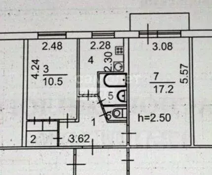 2-к кв. Иркутская область, Иркутск Байкальская ул., 216 (44.0 м) - Фото 2