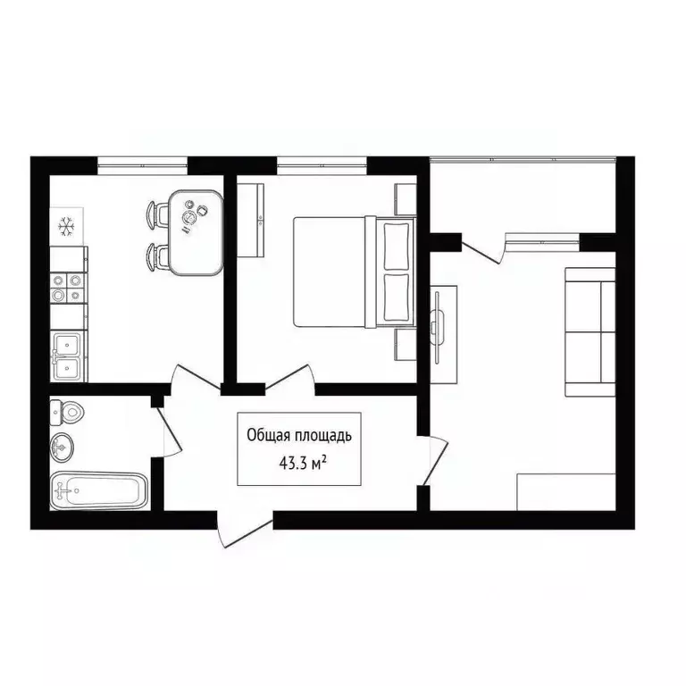 2-к кв. Новосибирская область, Новосибирск ул. Связистов, 11 (43.3 м) - Фото 2