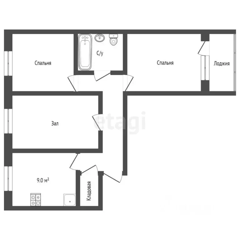 3-к кв. Оренбургская область, Оренбург Брестская ул., 16/1 (66.0 м) - Фото 1