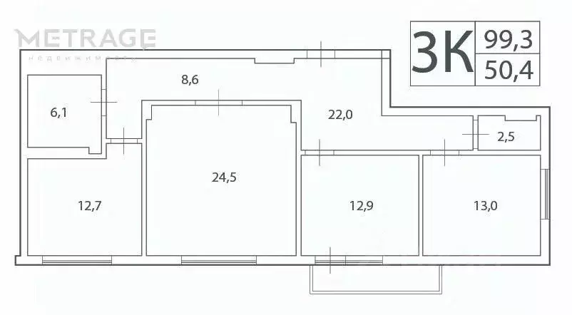 3-к кв. Новосибирская область, Новосибирск ул. Крылова, 63 (94.0 м) - Фото 1