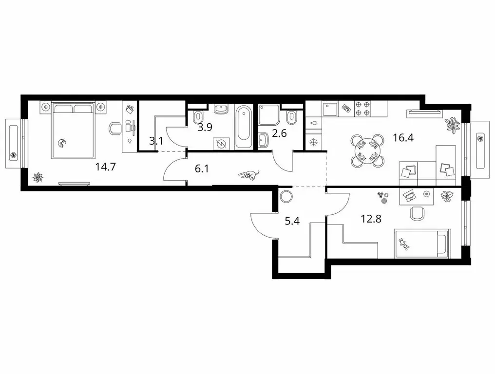 2-комнатная квартира: Зеленоград, 22-й микрорайон, ЖК Зелёный Парк, ... - Фото 1