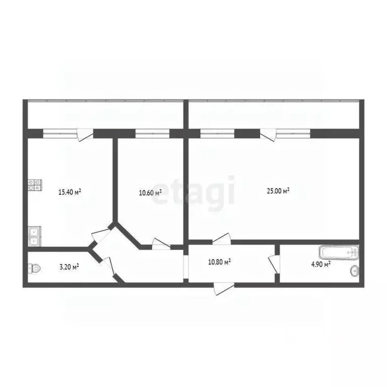 2-к кв. Тюменская область, Тюмень ул. Максима Горького, 3к2 (69.9 м) - Фото 0