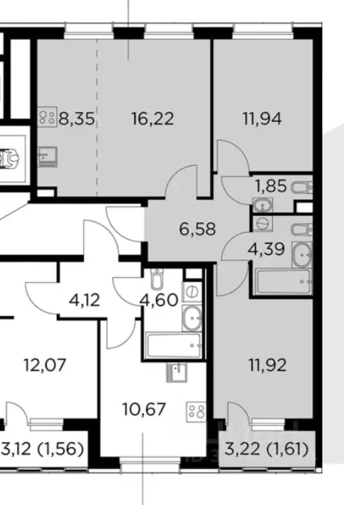 3-к кв. Московская область, Пушкино Новое Пушкино мкр, к28 (61.6 м) - Фото 1