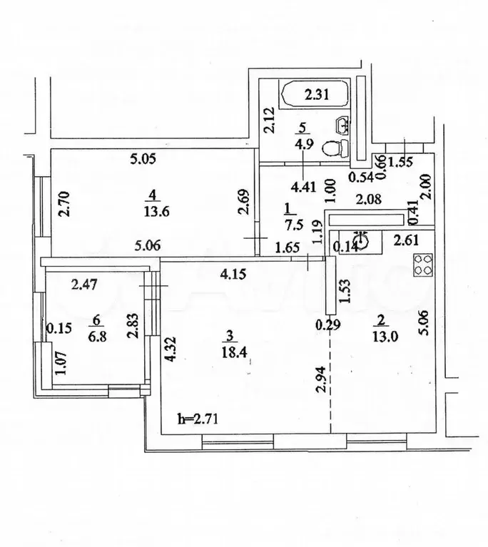 2-к. квартира, 57,5 м, 14/25 эт. - Фото 0