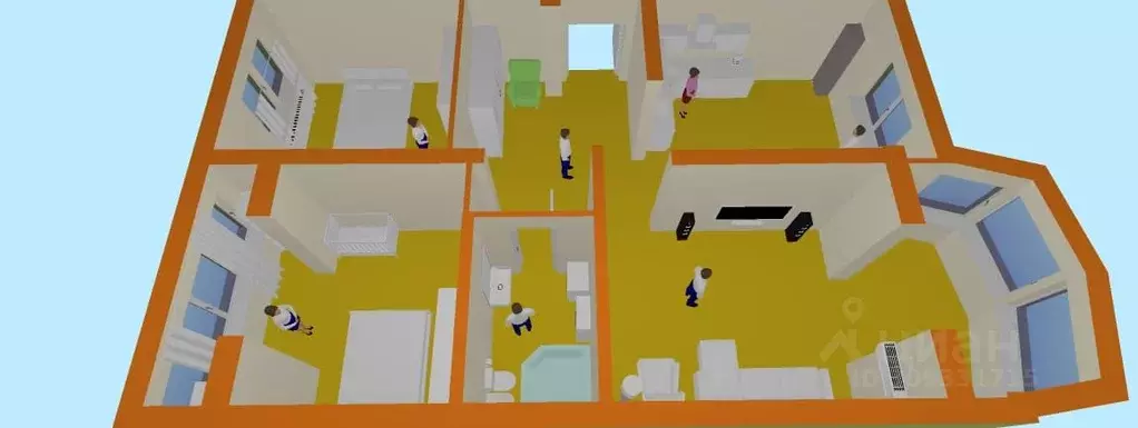 3-к кв. Астраханская область, Астрахань Бакинская ул., 85 (93.6 м) - Фото 2