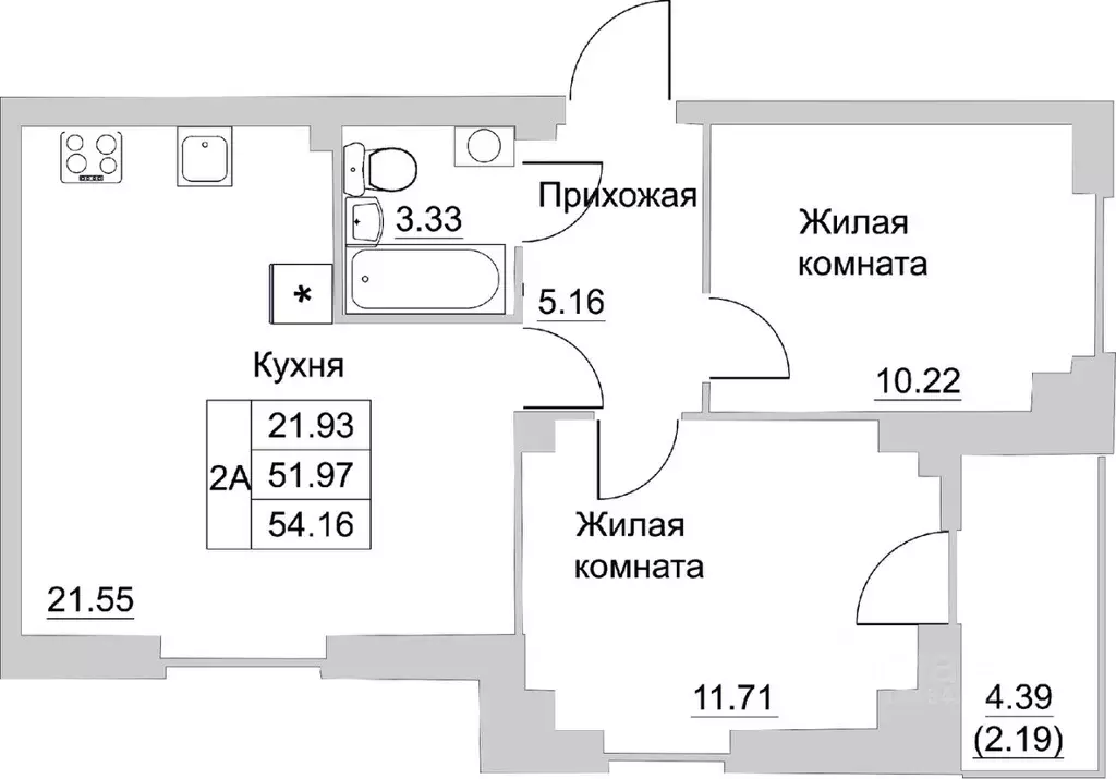 2-к кв. Псковская область, Псковский район, Завеличенская волость, д. ... - Фото 1