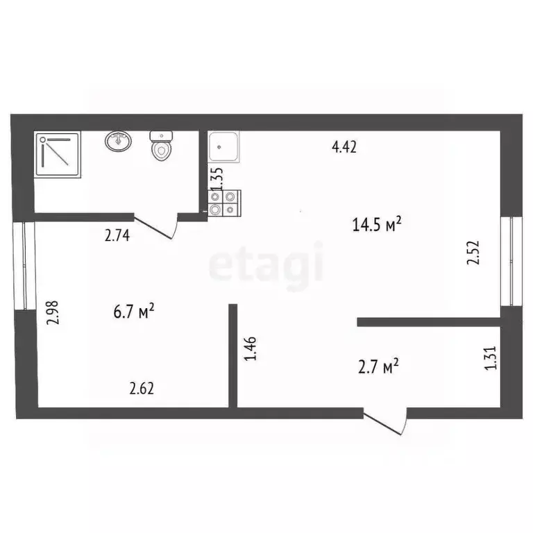 1-к кв. Смоленская область, Смоленский муниципальный округ, д. ... - Фото 2