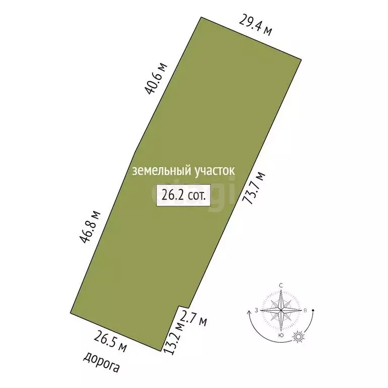 Участок в Кулаково, улица Киселёвых (26.3 м) - Фото 0