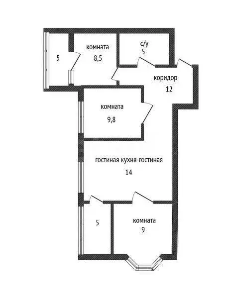 3-комнатная квартира: Краснодар, улица Адмирала Серебрякова, 3 (66.6 ... - Фото 1