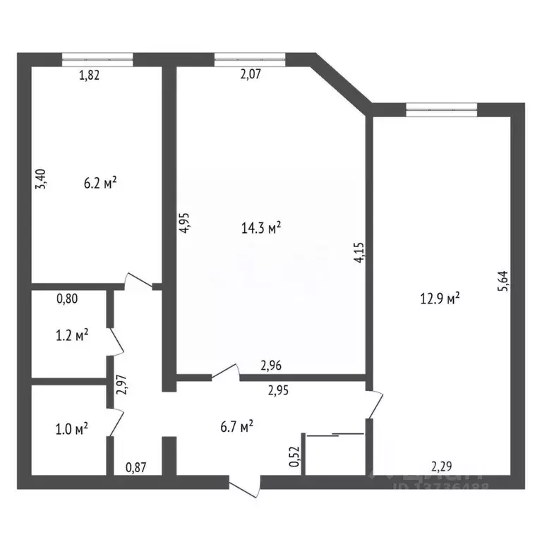 2-к кв. Амурская область, Шимановск 2-й мкр, 57 (42.6 м) - Фото 2