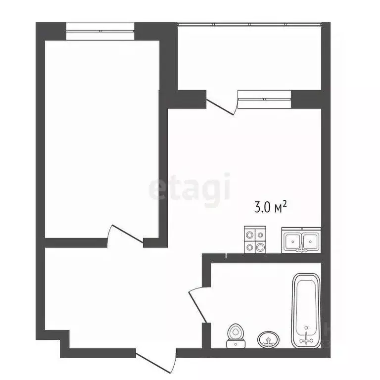 Студия Крым, Ялта ул. Дражинского, 48 (43.7 м) - Фото 2