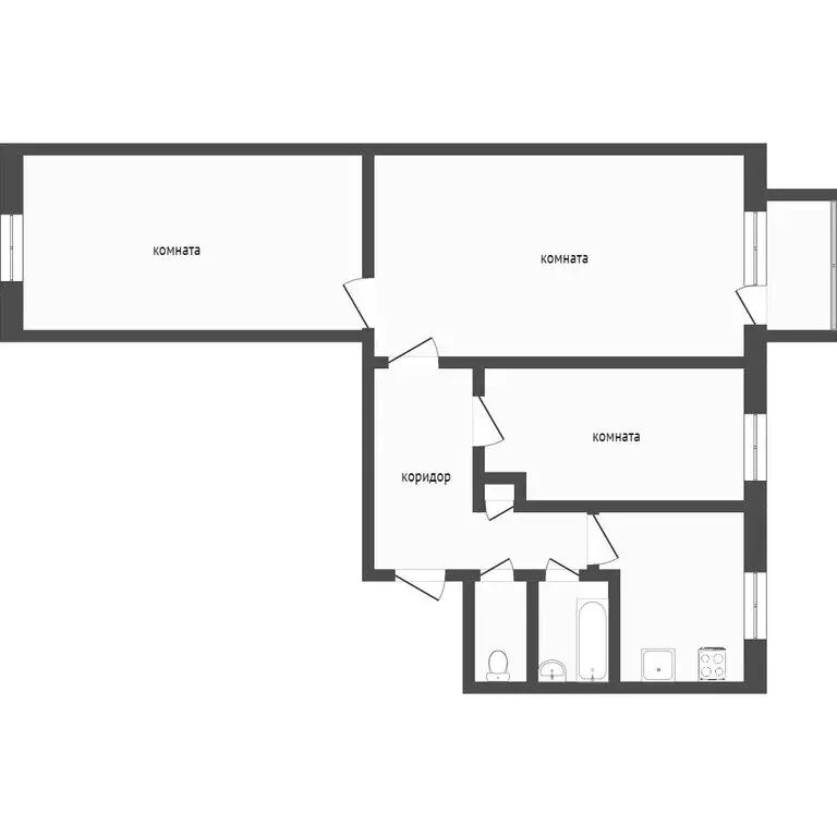 3-комнатная квартира: Улан-Удэ, улица Комарова, 16 (57.1 м) - Фото 1
