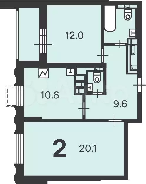 Аукцион: 2-к. квартира, 57,6 м, 20/20 эт. - Фото 1