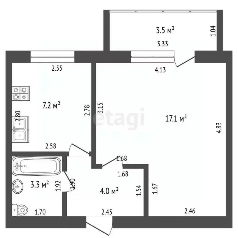 1-к кв. Тамбовская область, Тамбов городской округ, пос. Строитель, ... - Фото 2