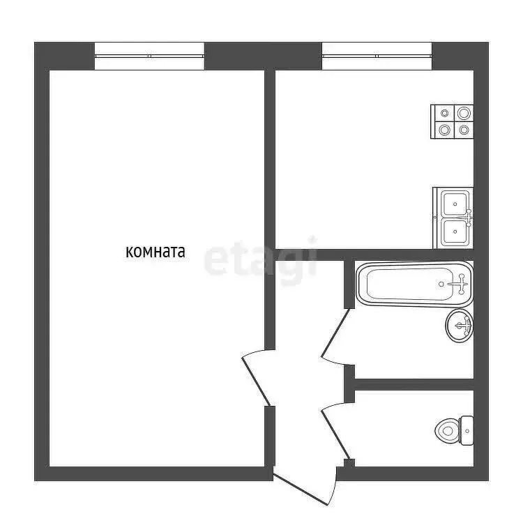 1-комнатная квартира: Верхняя Салда, улица Энгельса, 93к4 (31.2 м) - Фото 0
