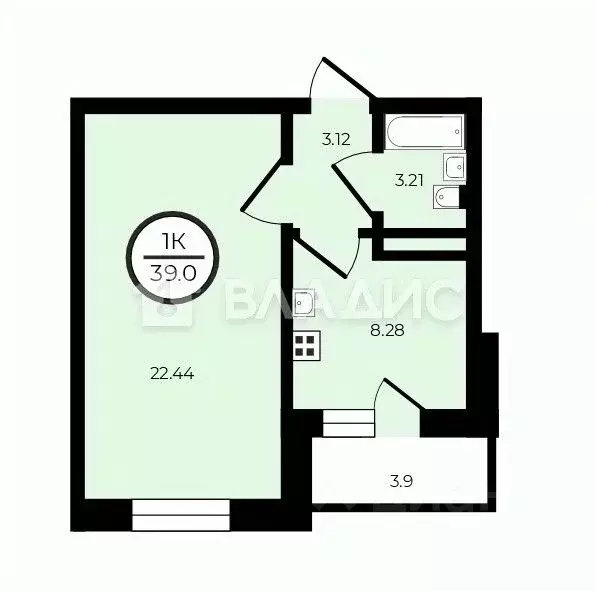1-к кв. Московская область, Люберцы ул. Весенняя, 16 (37.2 м) - Фото 2