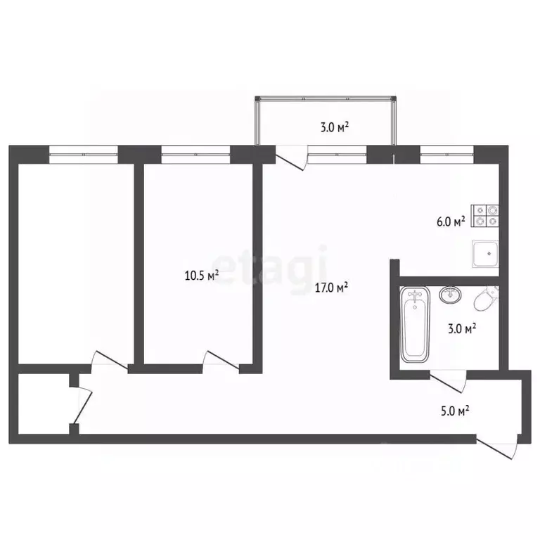 3-к кв. Тюменская область, Тюмень Пышминская ул., 3А (58.1 м) - Фото 2