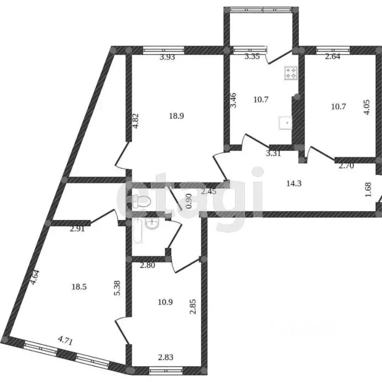 4-к кв. Ханты-Мансийский АО, Сургут наб. Ивана Кайдалова, 28 (99.5 м) - Фото 1