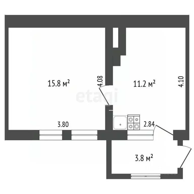 1-к кв. Крым, Феодосия ул. Русская, 69 (30.8 м) - Фото 2