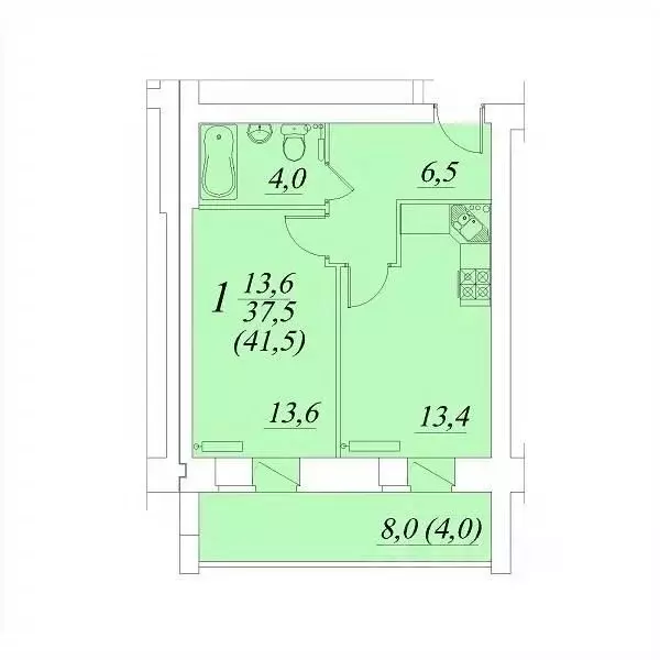 1-к кв. Вологодская область, Вологда Южный мкр,  (41.5 м) - Фото 0