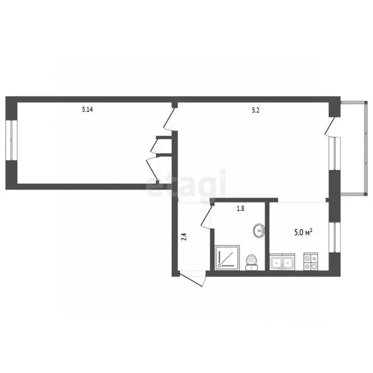 2-к кв. Свердловская область, Екатеринбург ул. Мичурина, 59 (42.4 м) - Фото 2