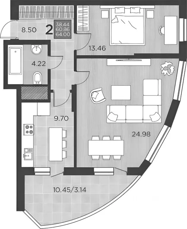 1-к кв. Краснодарский край, Краснодар ул. Командорская, 15/1 (35.4 м) - Фото 1