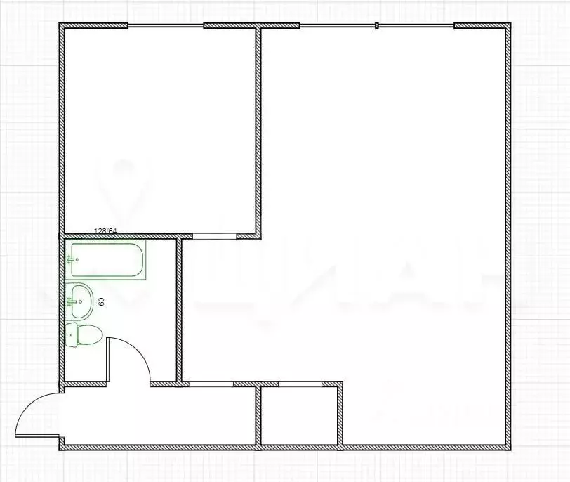 1-к кв. Кемеровская область, Кемерово Октябрьский просп., 47 (30.0 м) - Фото 2