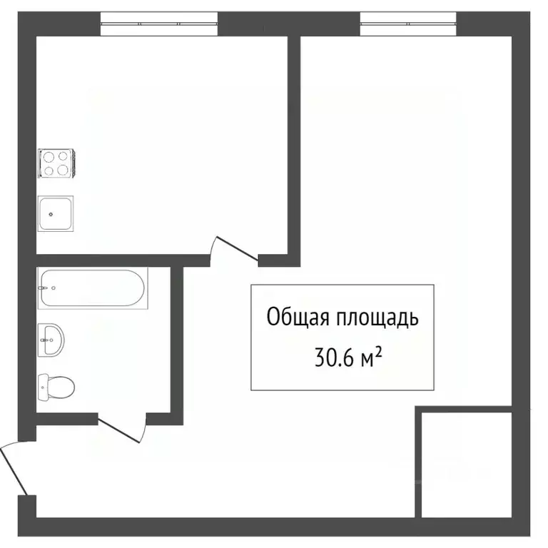 1-к кв. Томская область, Томск просп. Фрунзе, 102 (29.0 м) - Фото 2