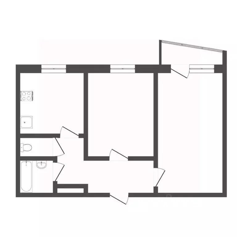 2-к кв. Тюменская область, Тюмень Широтная ул., 61 (48.5 м) - Фото 2
