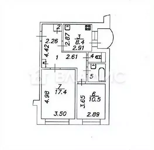 2-к кв. Владимирская область, Камешково Совхозная ул., 19 (54.0 м) - Фото 1