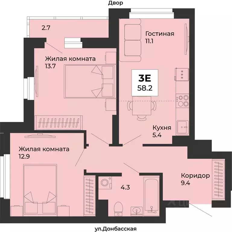 3-к кв. Свердловская область, Екатеринбург Уралмаш жилрайон, ул. ... - Фото 1