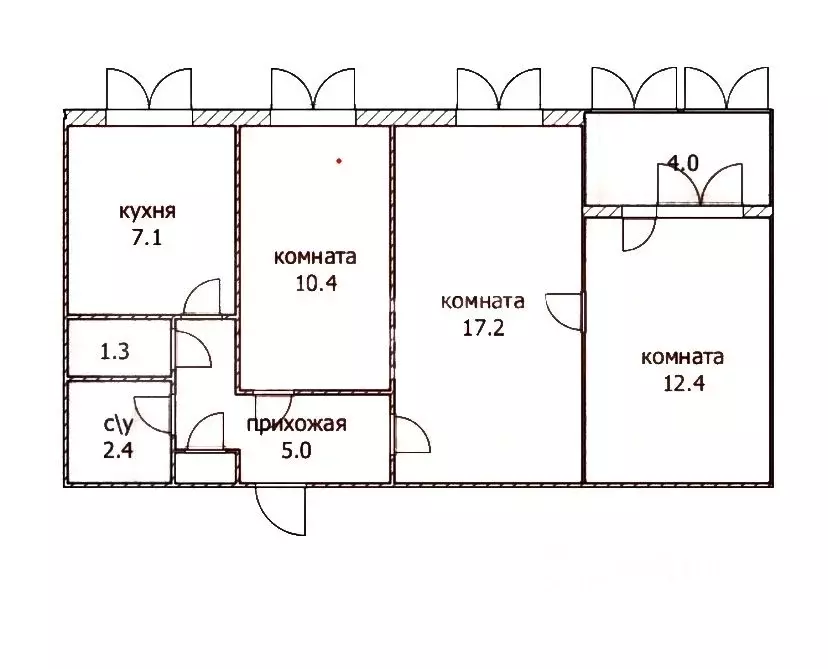 3-к кв. Башкортостан, Уфа ул. 50 лет СССР, 44 (55.8 м) - Фото 1