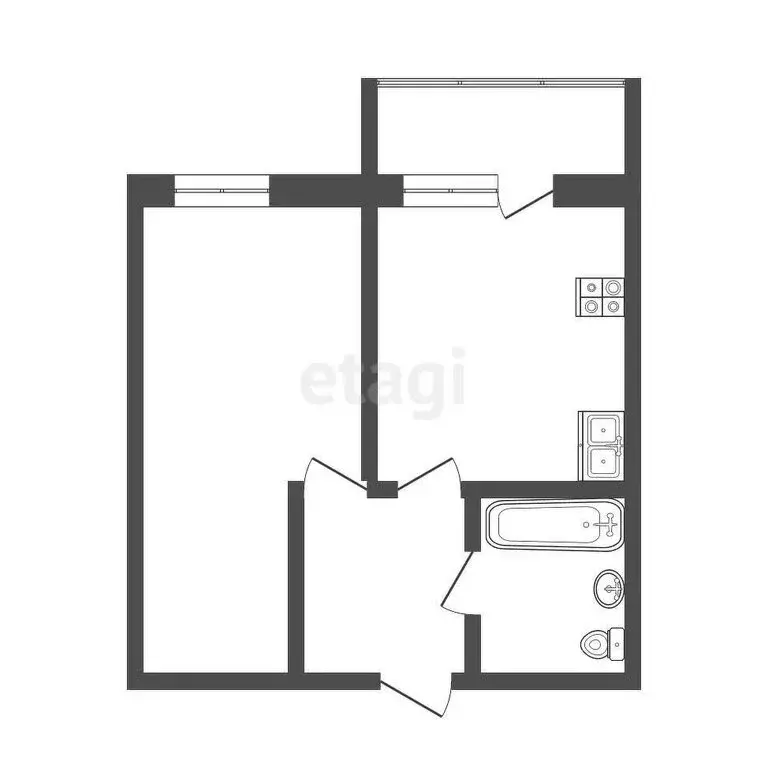 1-комнатная квартира: Тамбов, улица Чичерина, 62В (33.7 м) - Фото 0