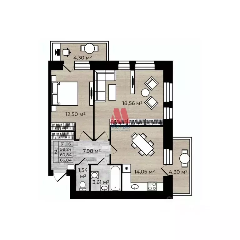 2-к кв. Ярославская область, Ярославль Уютный Квартал жилой комплекс ... - Фото 2