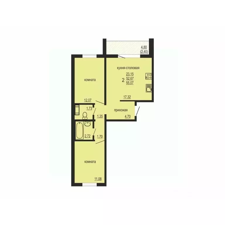 2-к кв. Челябинская область, Челябинский городской округ, пос. ... - Фото 1