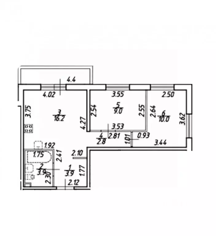3-к кв. Ленинградская область, Всеволожский район, пос. Бугры ул. ... - Фото 2