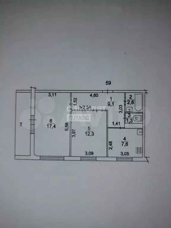 2-к. квартира, 50,3 м, 5/10 эт. - Фото 0