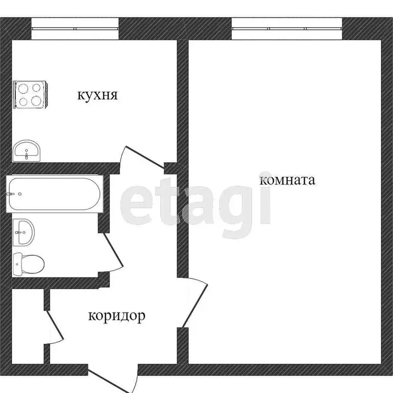 Квартира, 1 комната, 34.5 м - Фото 0