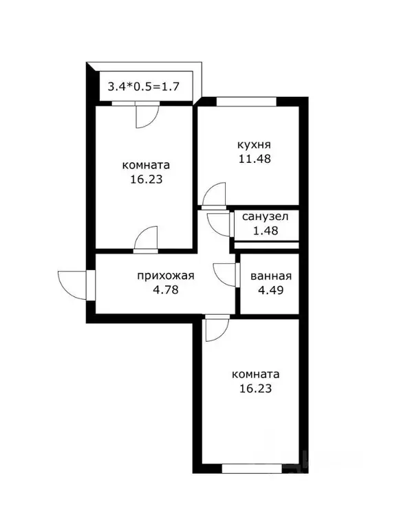 2-к кв. Краснодарский край, Краснодар Центральный мкр, ул. ... - Фото 2