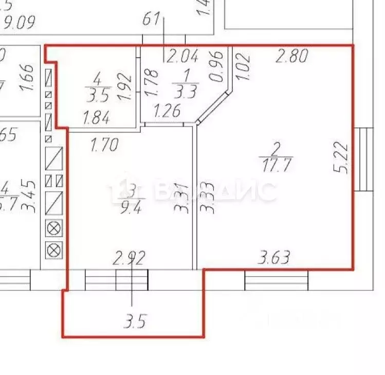 1-к кв. Калининградская область, Светлогорск Яблоневая ул., 18А (33.9 ... - Фото 2