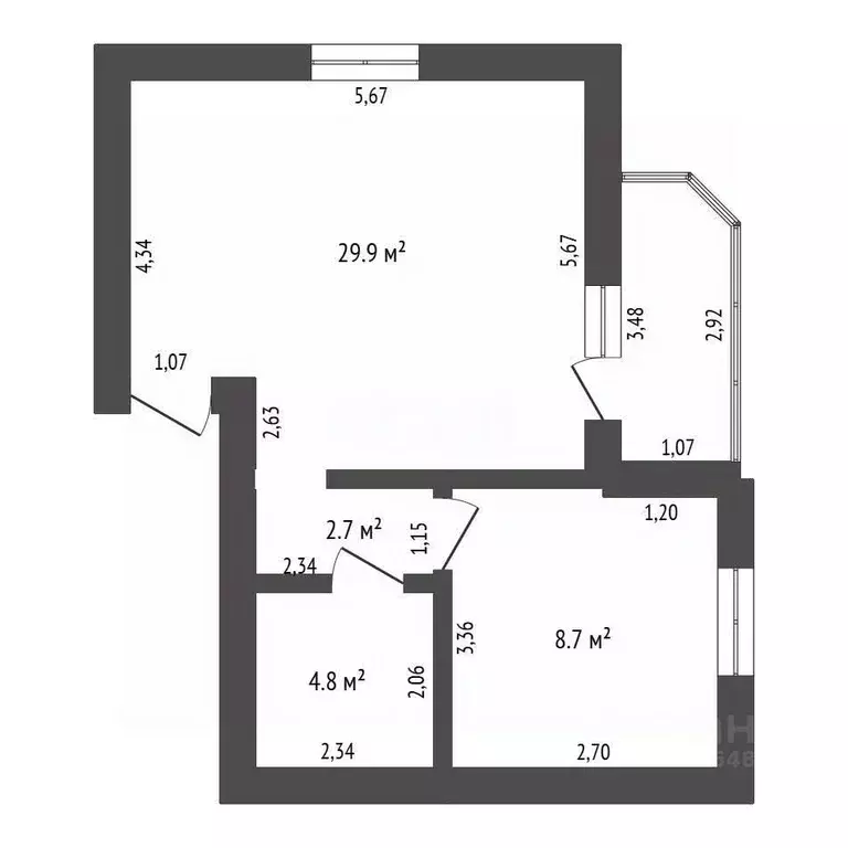 1-к кв. Амурская область, Благовещенский район, с. Чигири ул. ... - Фото 2