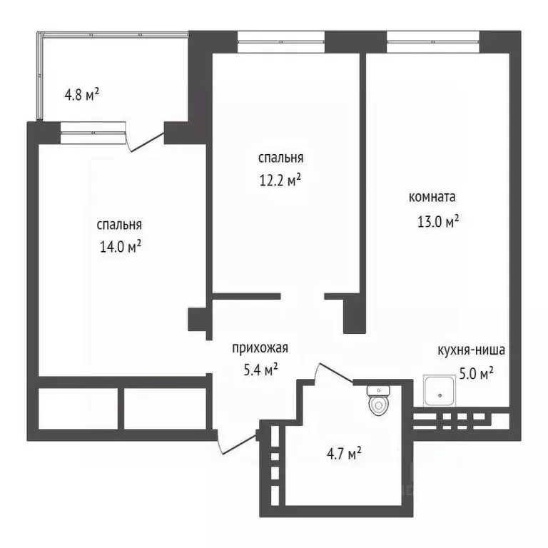 3-к кв. Красноярский край, Красноярск ул. Лесников, 49 (66.8 м) - Фото 1