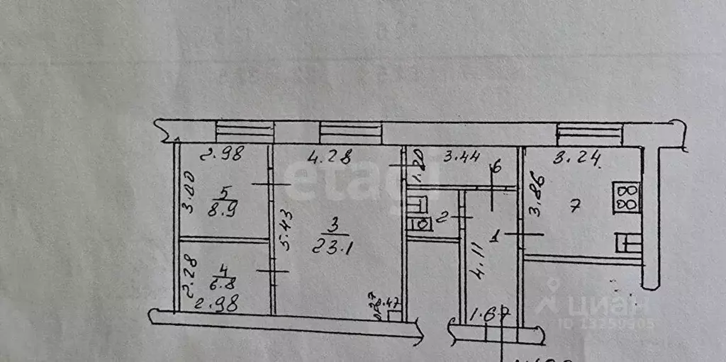 3-к кв. Липецкая область, Липецк ул. Имени Баумана, 333к16 (65.0 м) - Фото 1