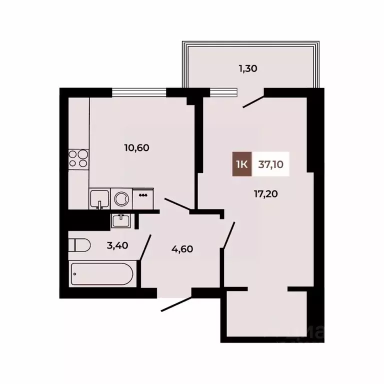 1-к кв. Ростовская область, Аксайский район, Щепкинское с/пос, пос. ... - Фото 1