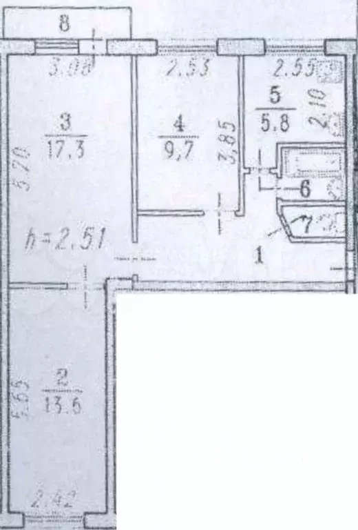 3-к кв. Омская область, Омск ул. Дианова, 3А (58.0 м) - Фото 2